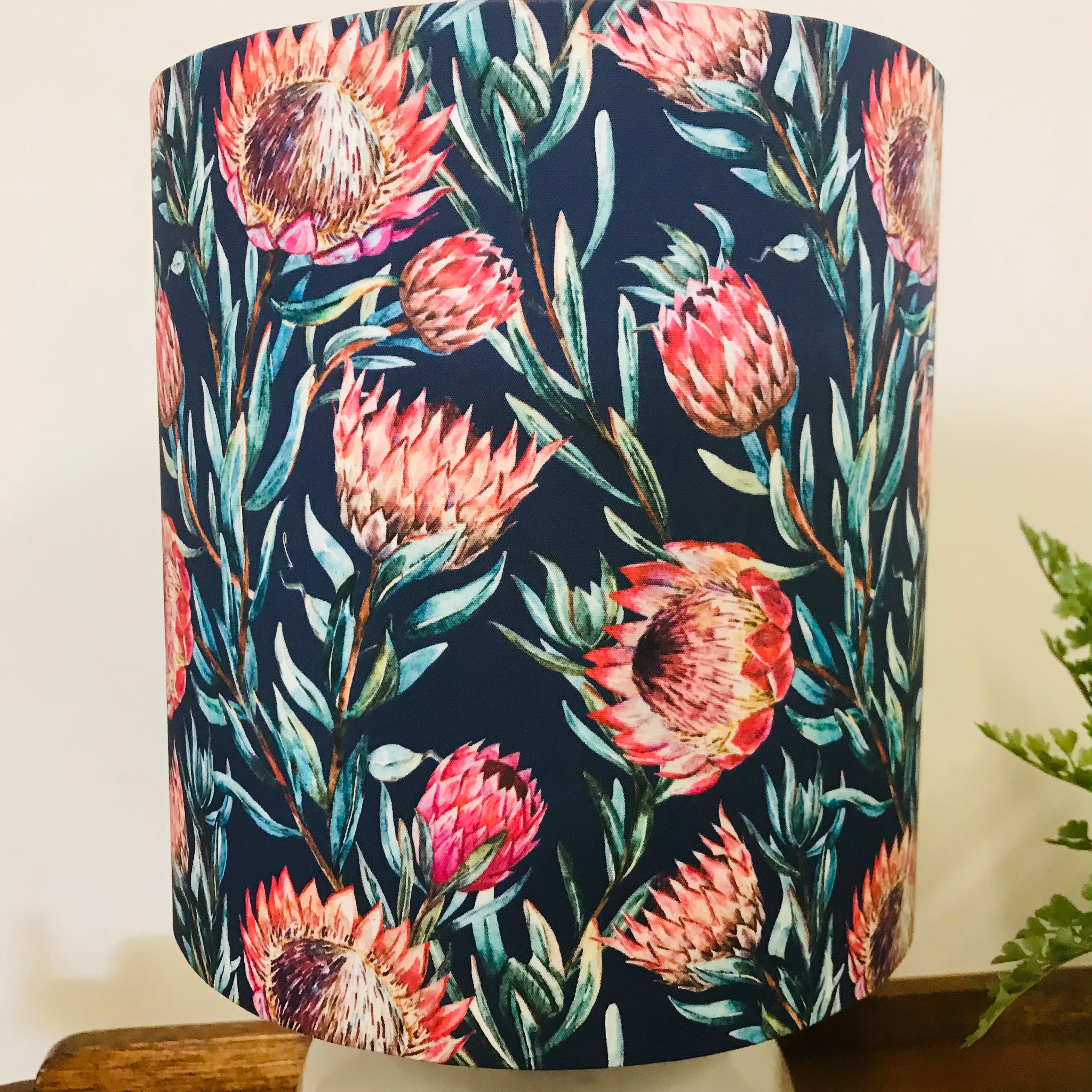 Custom Lamp Shade only Protea Navy Far Fetched Designs