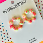 Polymer Clay Handmade Earrings - Fluoro Speckle