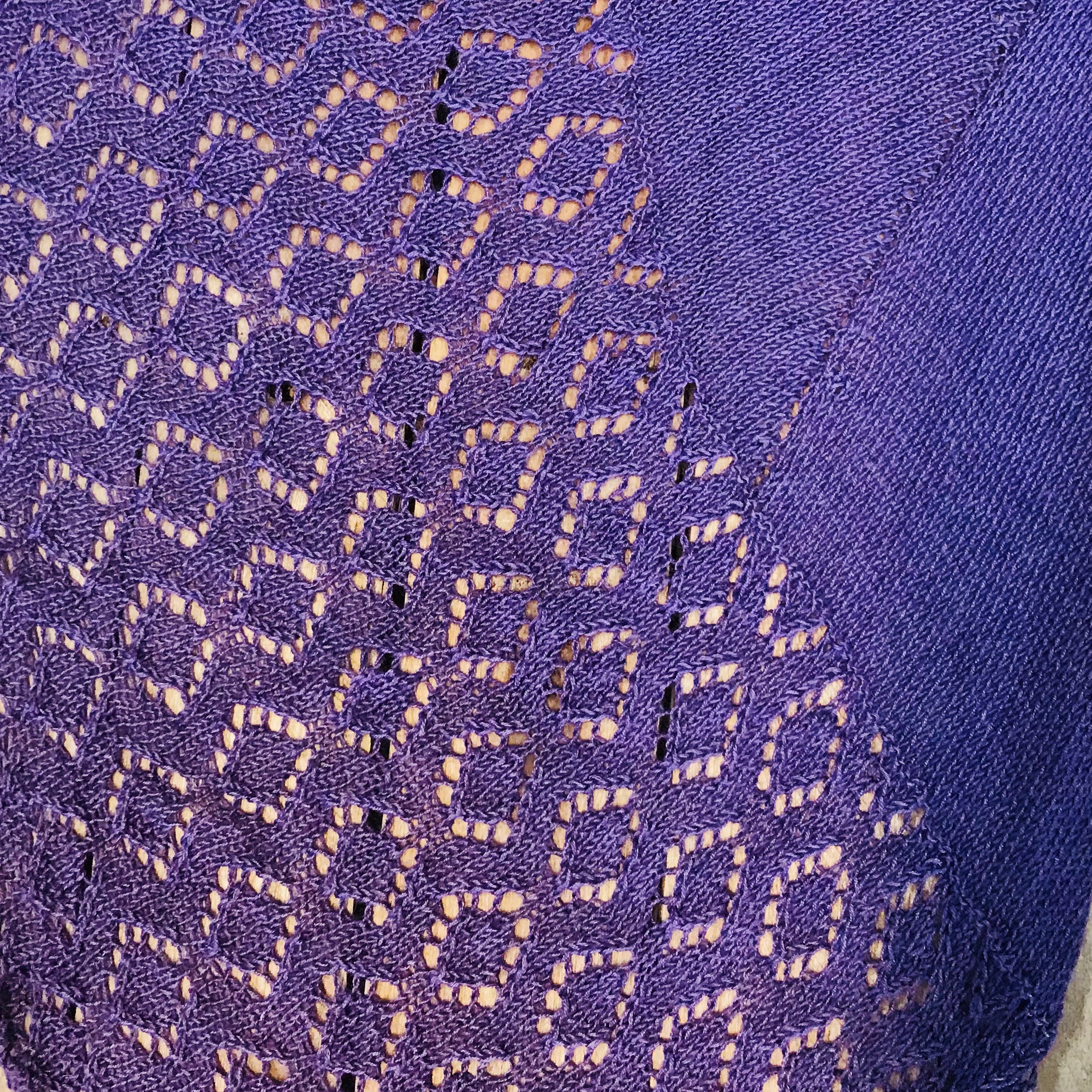 hand-knitted locally - Purple  Crochet Scarf Shawl