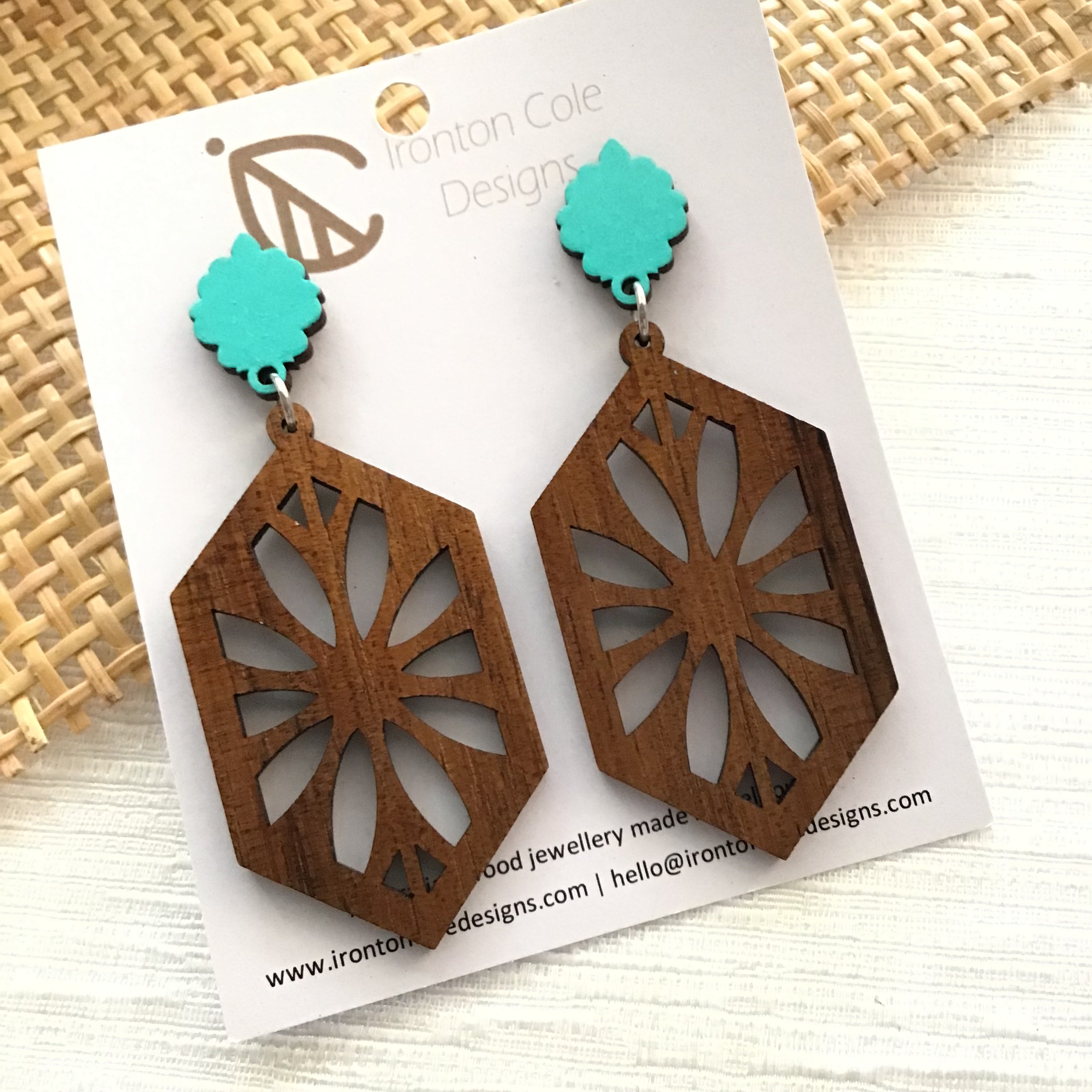 Handpainted Laser Cut earrings - Shapes Range