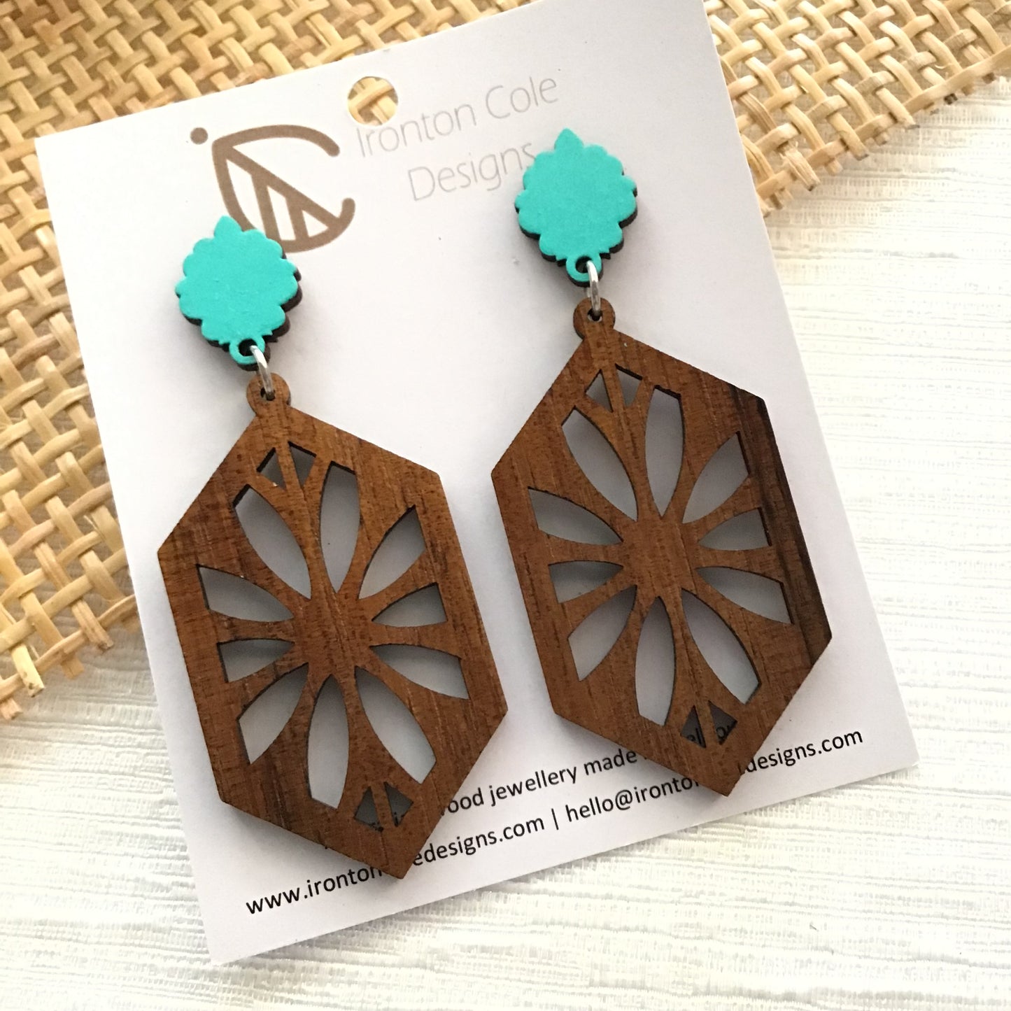 Handpainted Laser Cut earrings - Shapes on Studs Range