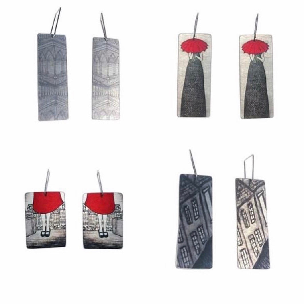 Aluminium Original Art Earrings