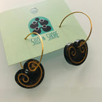 Art Deco Acrylic Earrings - Swirl Mini Hoop