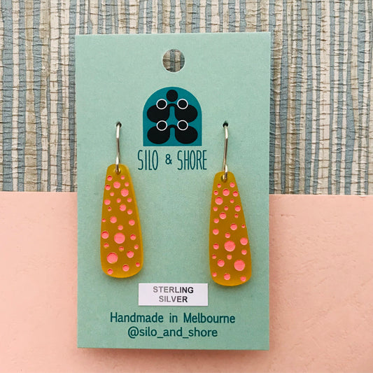 Art Deco Acrylic Earrings - Oblong