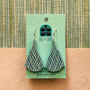 Art Deco Acrylic Earrings - Woven