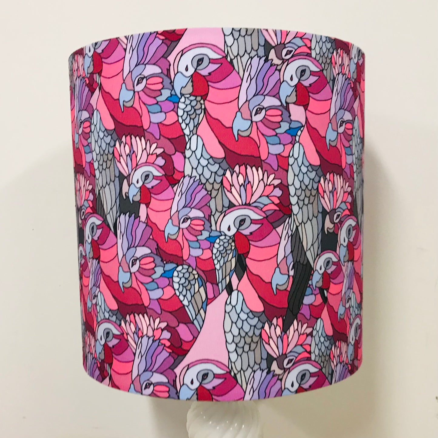 Custom Lamp Shade only - Mauve Fuschia Parrots