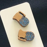 Novelty Studs Earrings - Graphic Wood