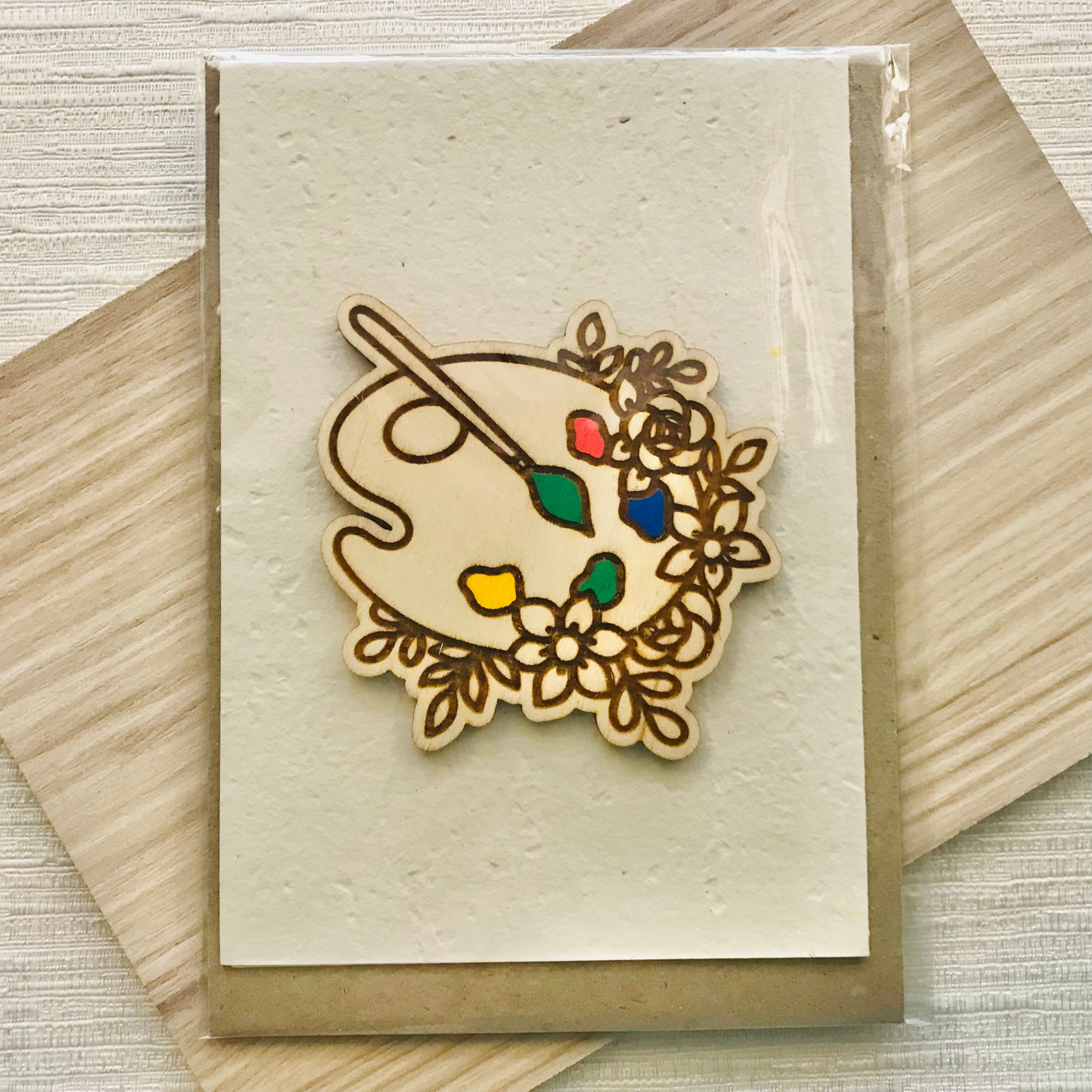 Seed cards with various wooden art