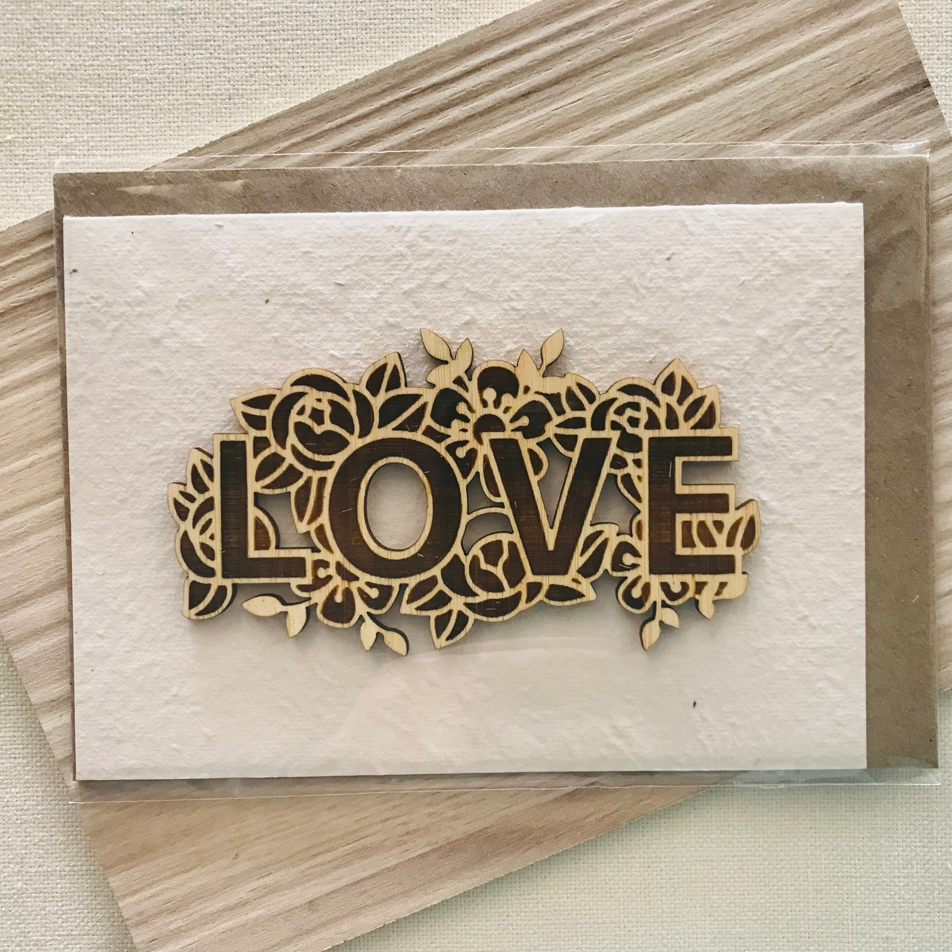 Seed cards with various wooden art