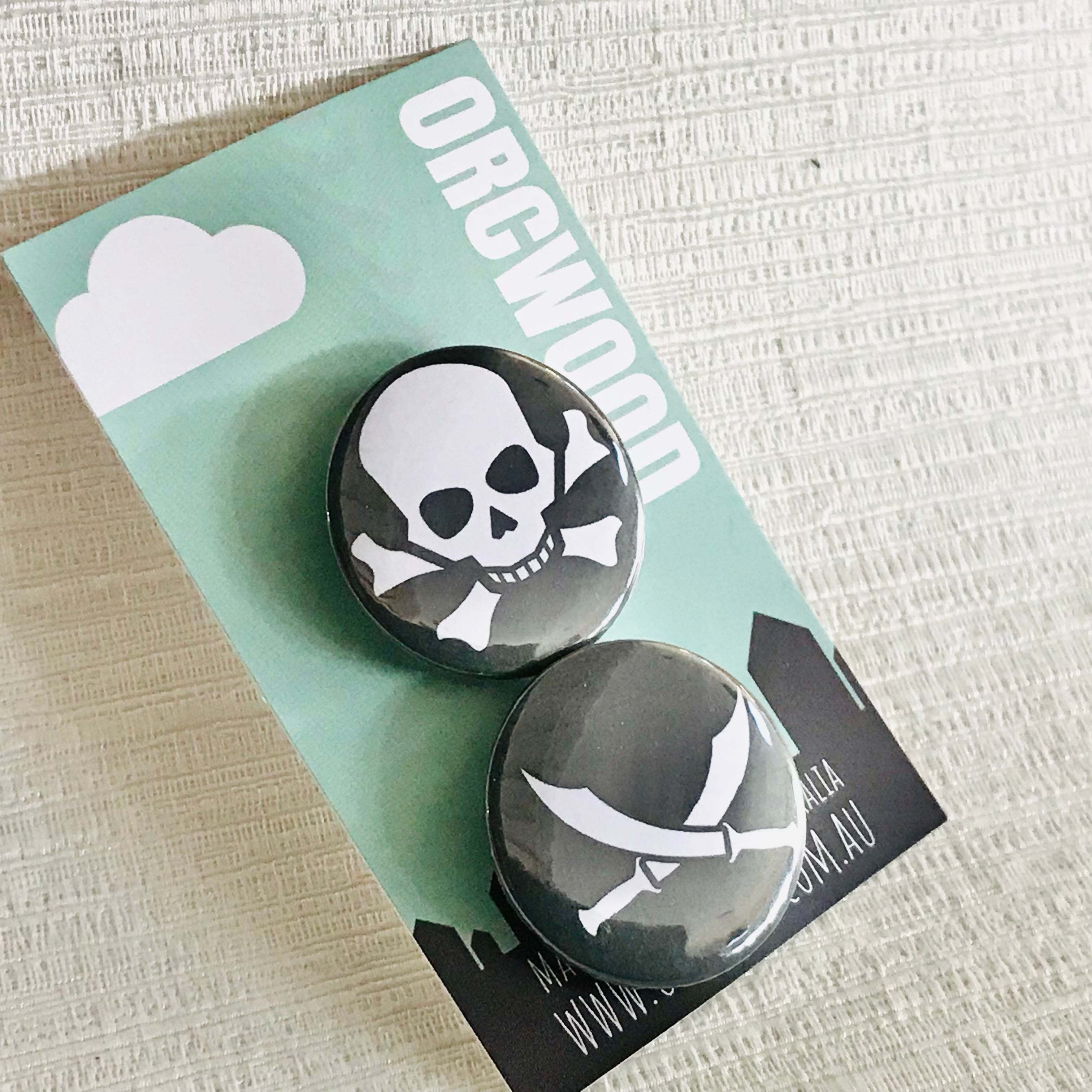 Pirate Jolly Rodger Set of Badges