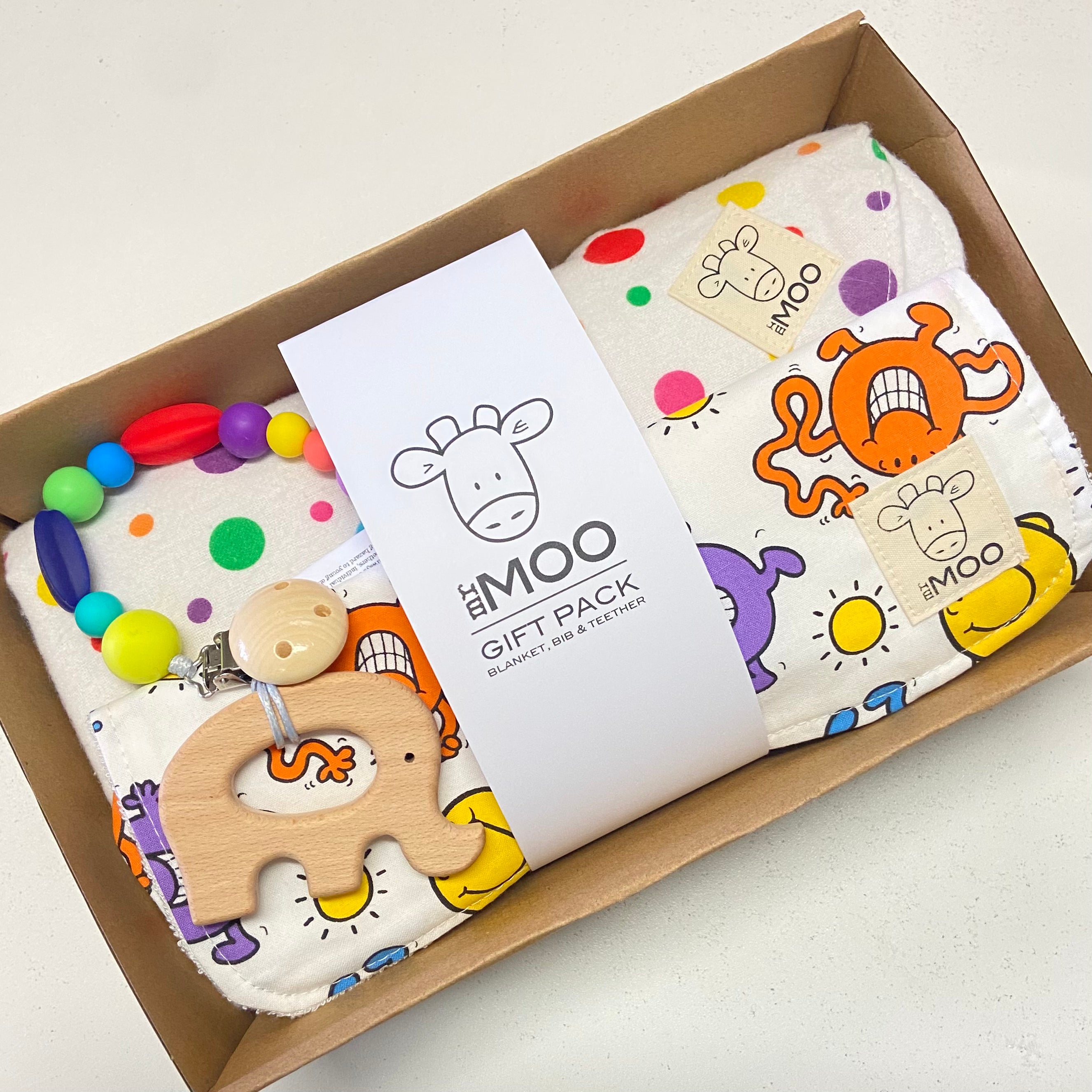 Gift Box - Blanket, Bib & Silicone Teether
