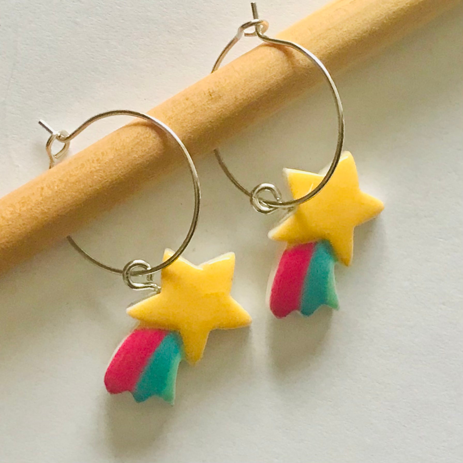 Shooting Star Hoop Earrings