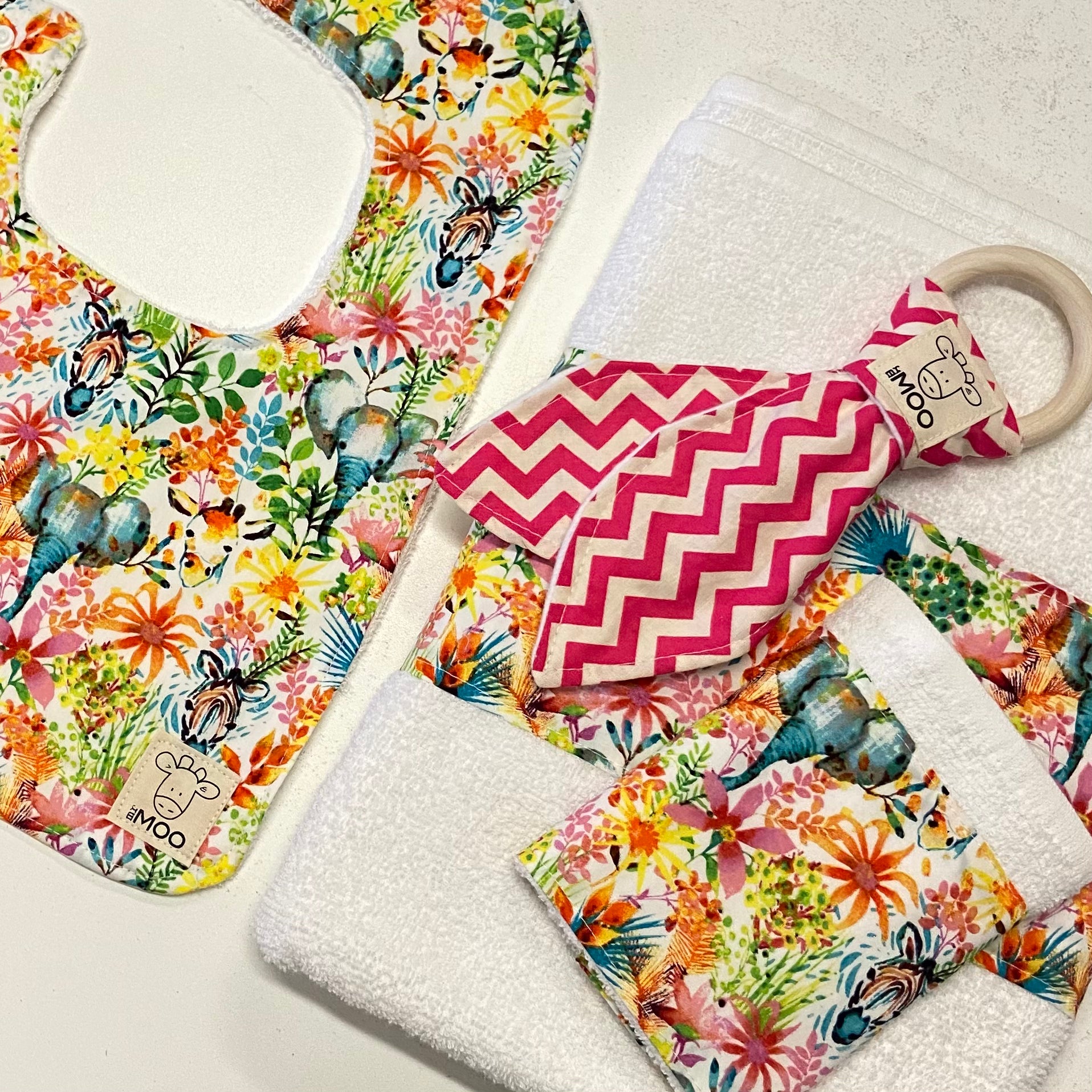 Gift Box - Towel, Face Washer, Bib & Teether