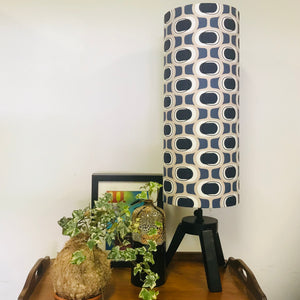 Custom Lamp Shade only - Barkcloth Orbs in Blue