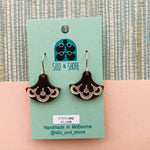 Art Deco Acrylic Earrings - Small Fan Hooks