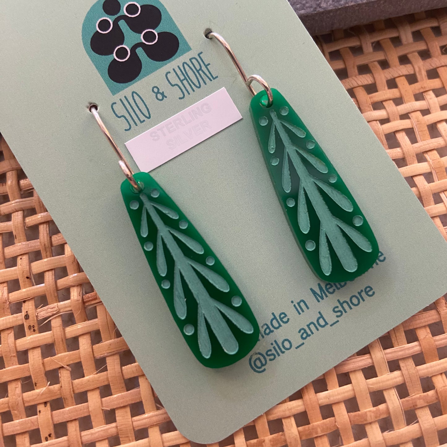 Art Deco Acrylic Earrings - Oblong