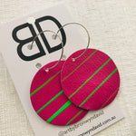 Hand painted leather bold statement earrings - The Sphere