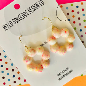 Polymer Clay Handmade Earrings - Fluoro Speckle