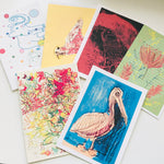 Mixed Media Recycled A6 Art Print Greeting Cards with Envelopes