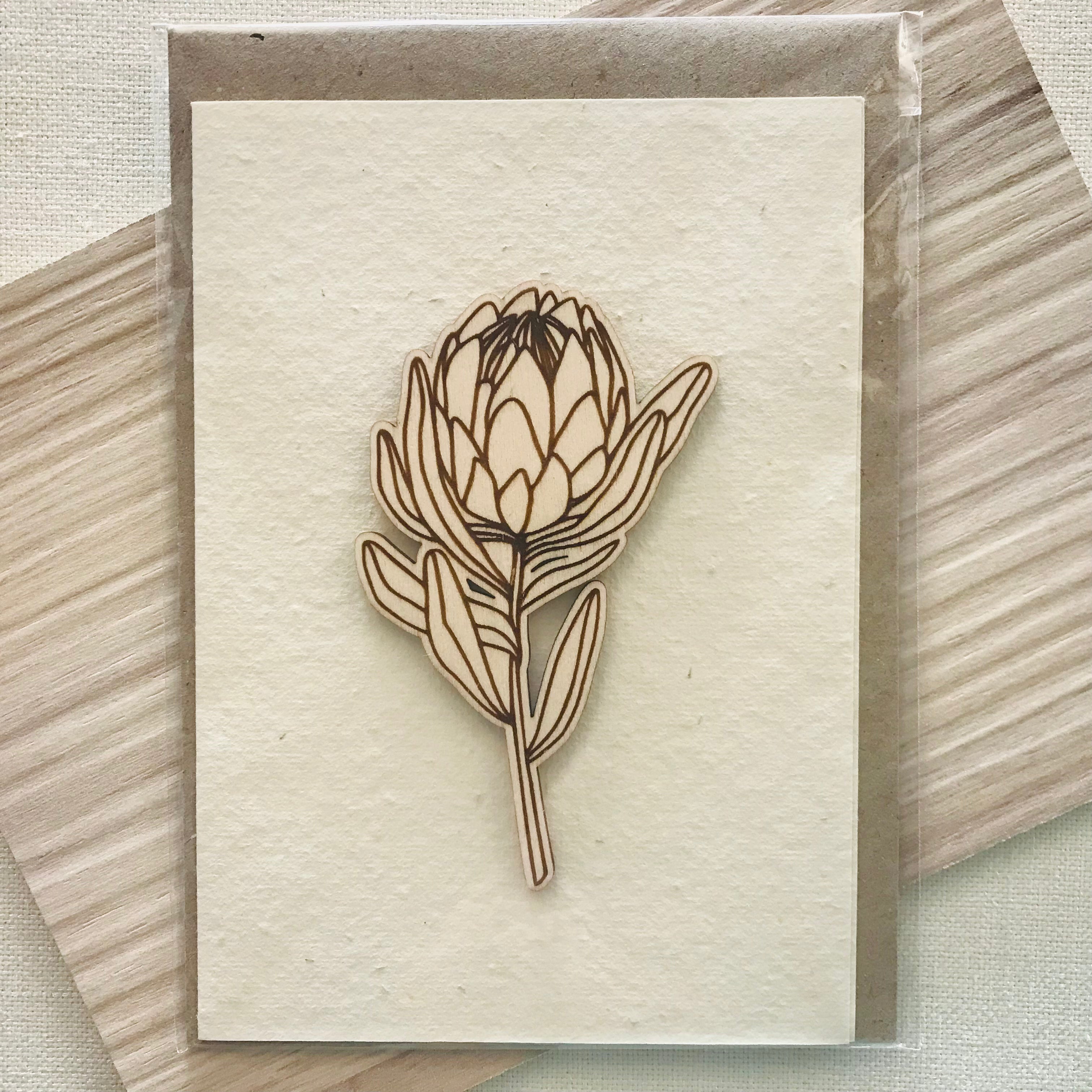 Seed cards with various wooden art
