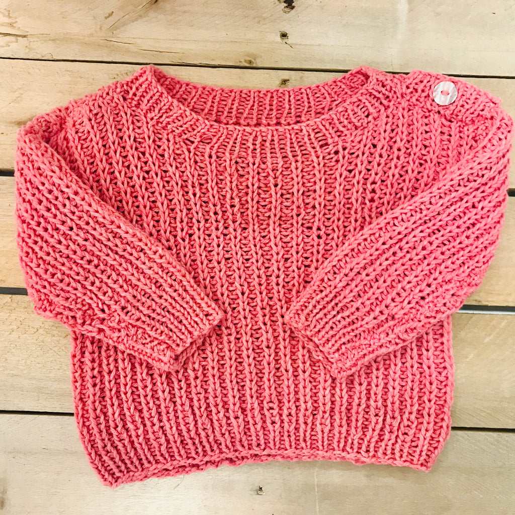 hand-knitted locally - Dusty Pink Childrens Jumper