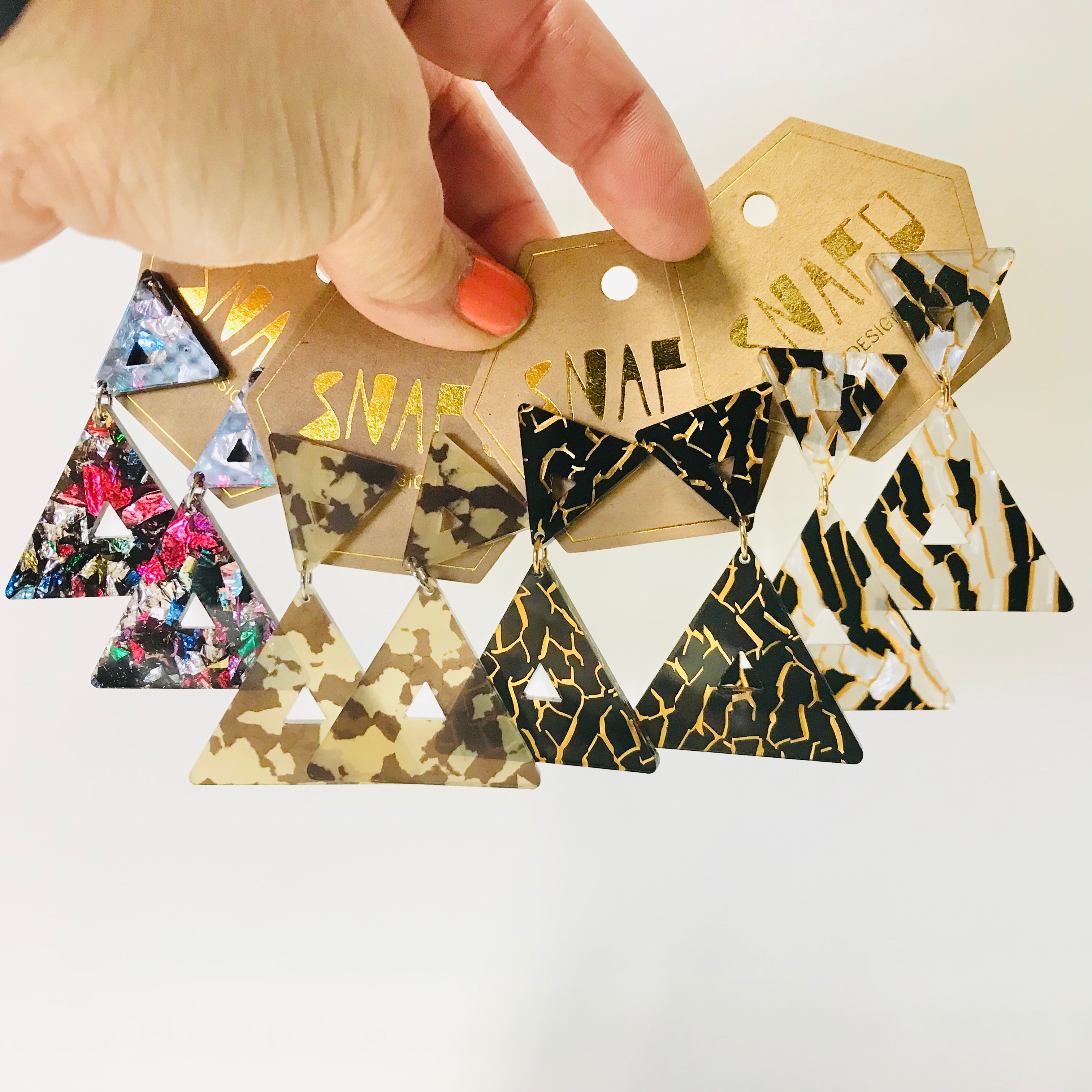 Double Triangle Stud Earrings