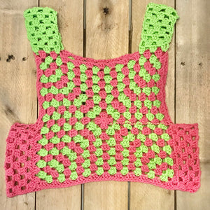 hand-knitted locally - Childrens Granny Square Singlet Top