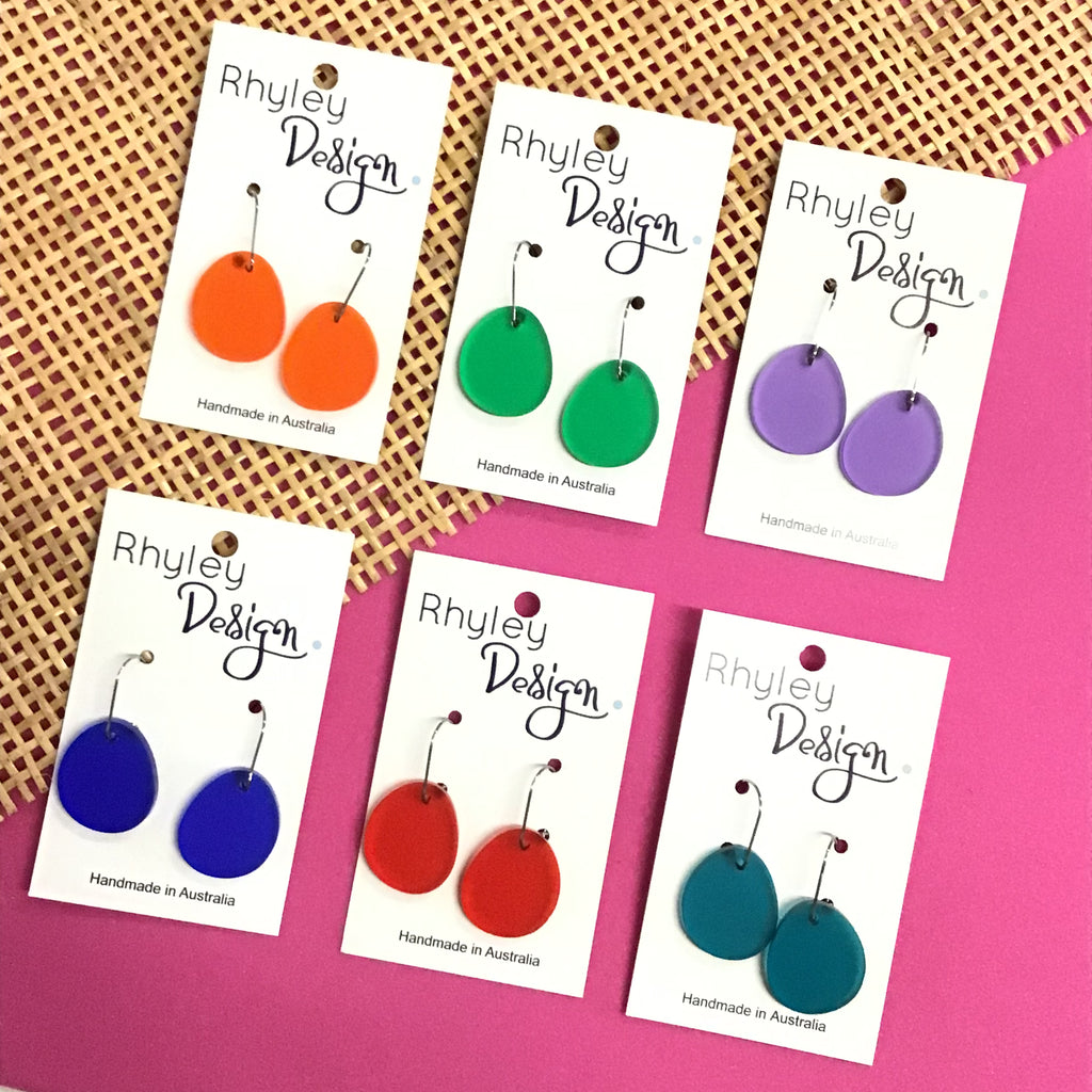 Bold Perspex Drop Disc Earrings - Mini