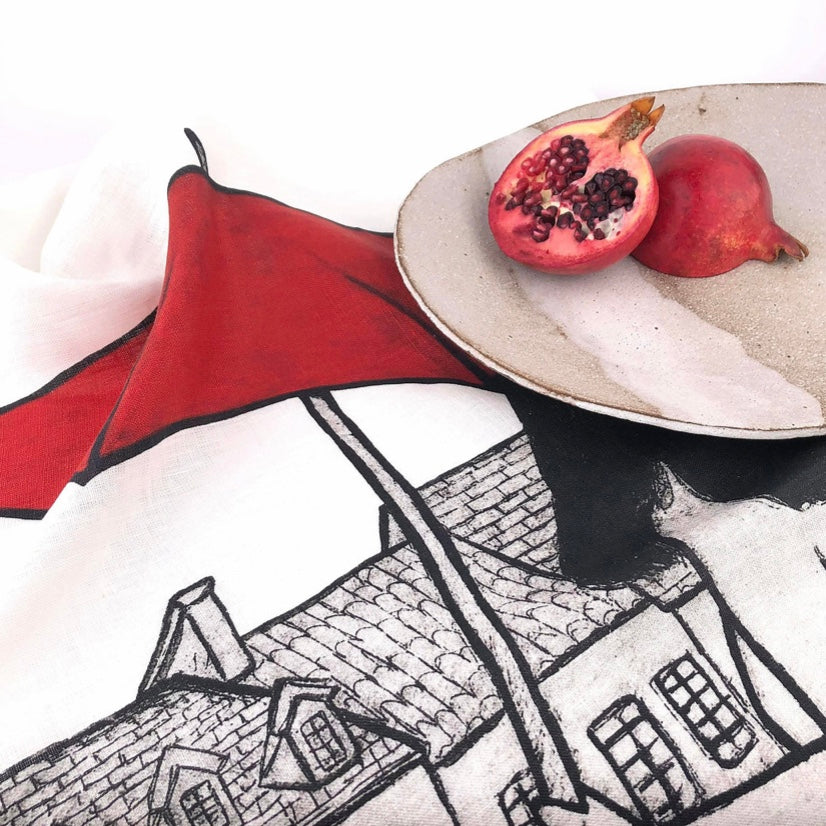 Original Art Print Linen Tea Towel