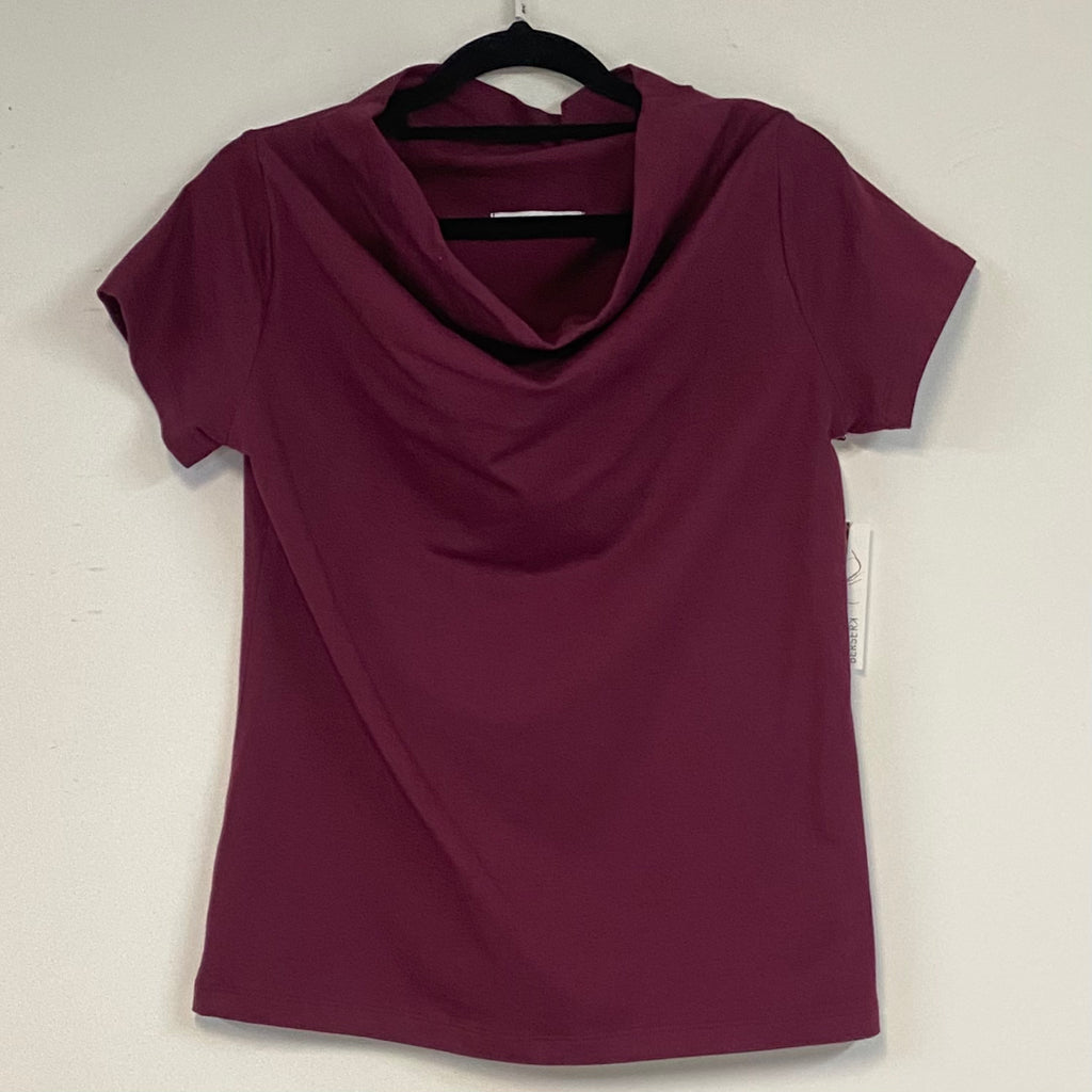 Women's Handmade Cowl Tee - Burgundy
