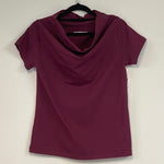 Women's Handmade Cowl Tee - Burgundy