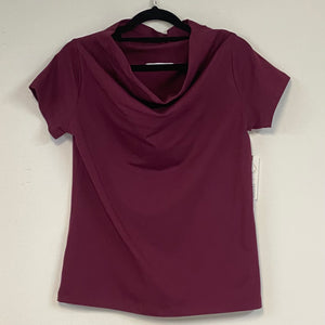 Women's Handmade Cowl Tee - Burgundy