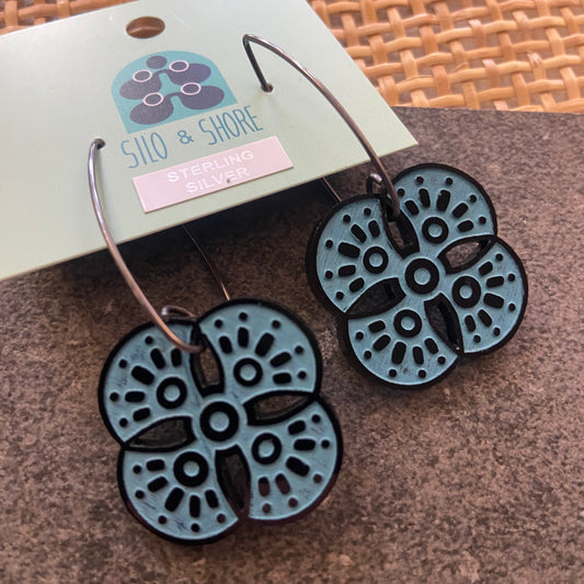 Art Deco Acrylic Earrings - Clover