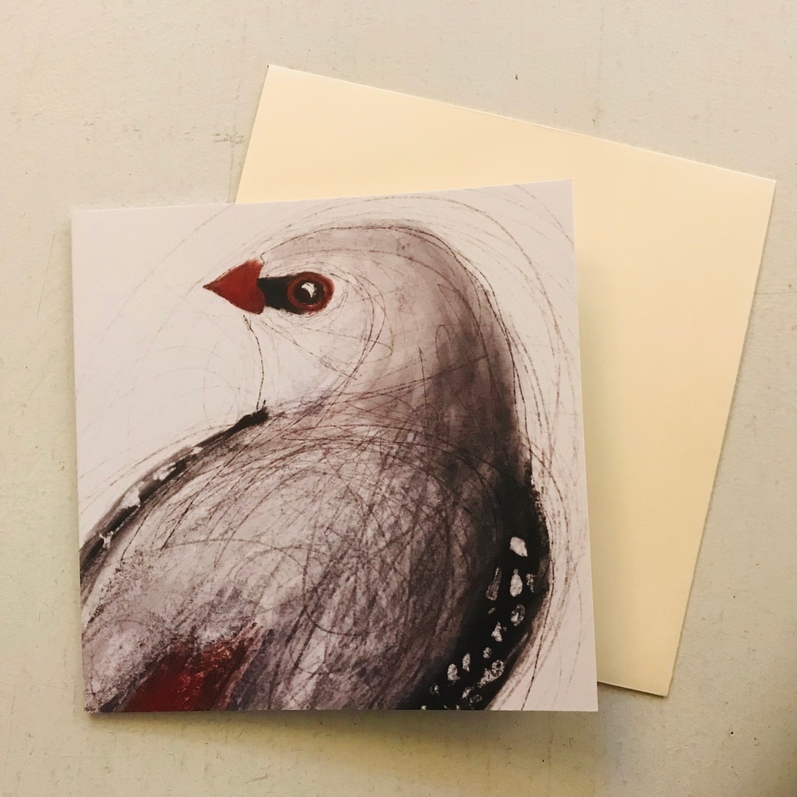 Original Bird Etching Print Greeting Cards with Envelopes
