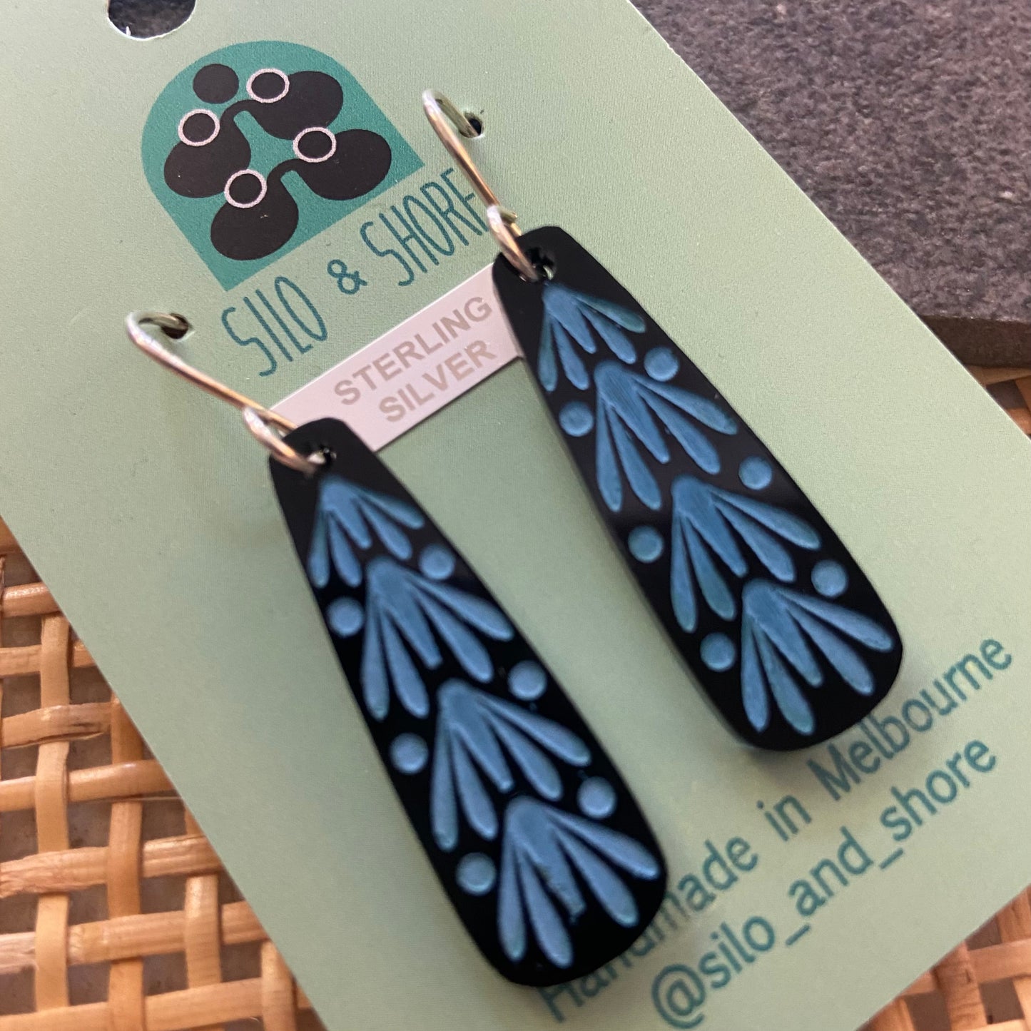 Art Deco Acrylic Earrings - Oblong