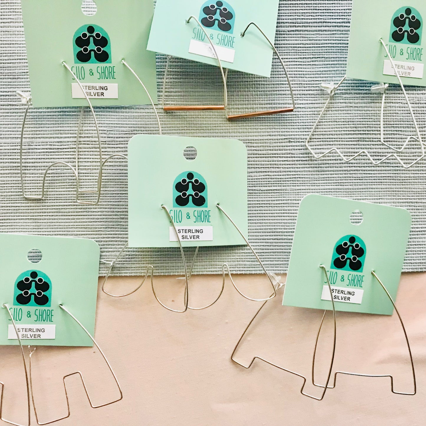 Sterling Silver Statement Abstract Hoop Earrings