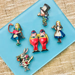 Alice in Wonderland Wood Brooches