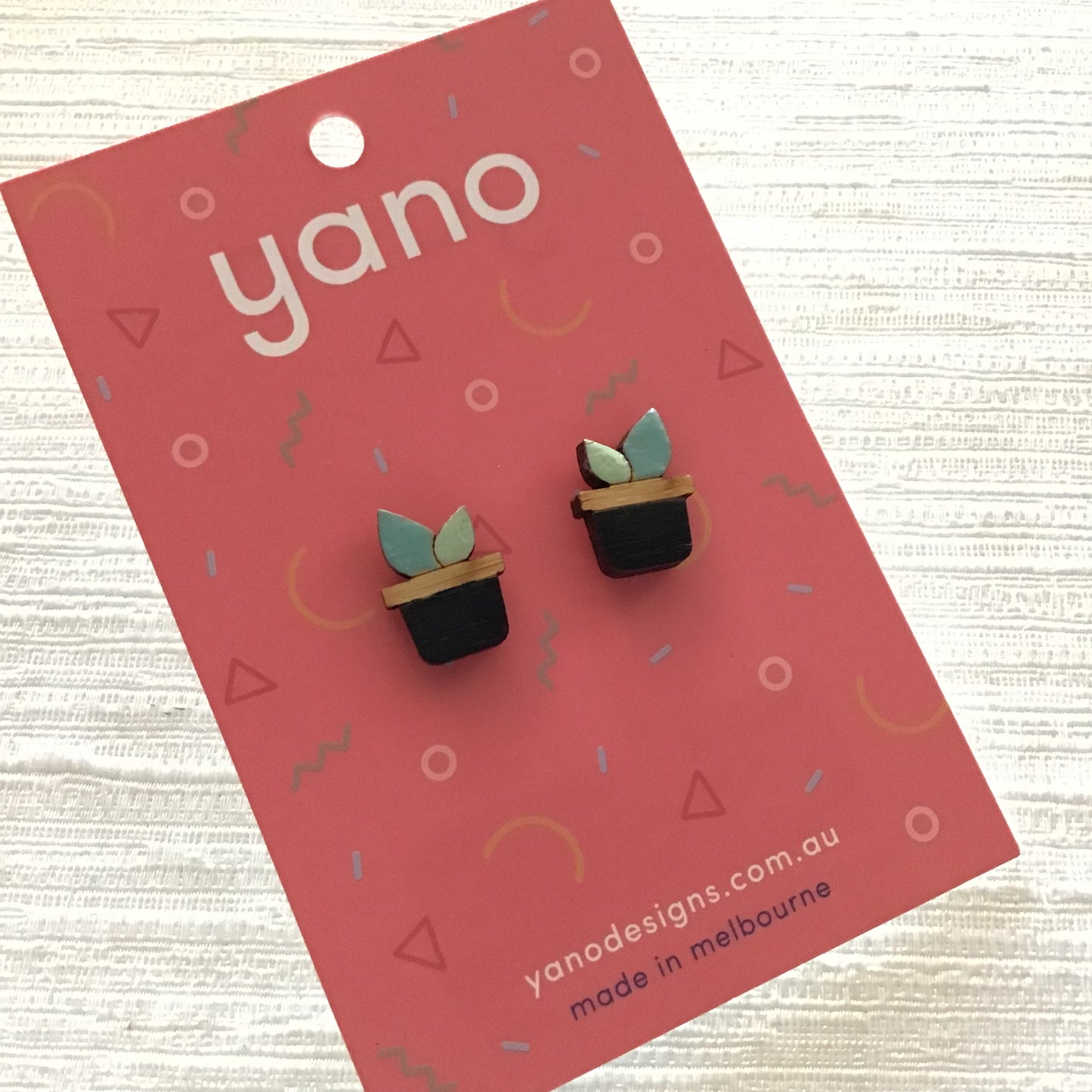 Mini Pot Plant Laser Cut Stud Earrings