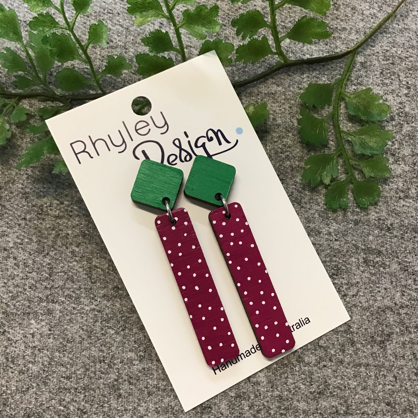 Hand Painted Bamboo Rod Earrings