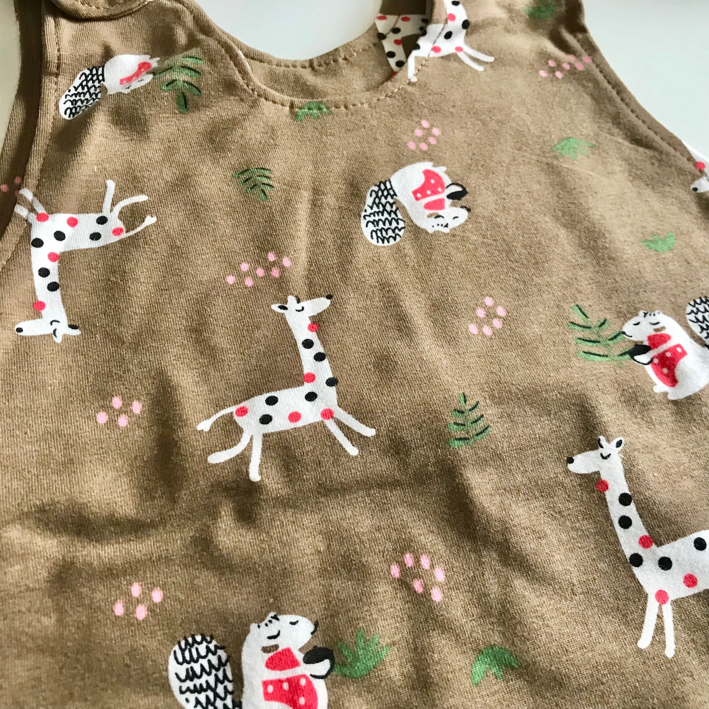 Baby Toddler Long Romper - Tan Critters
