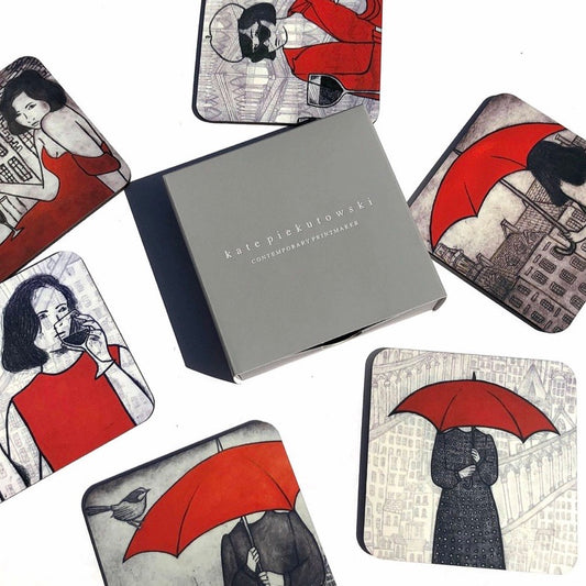 Original Art Print Coaster Set of 6 - Parisienne