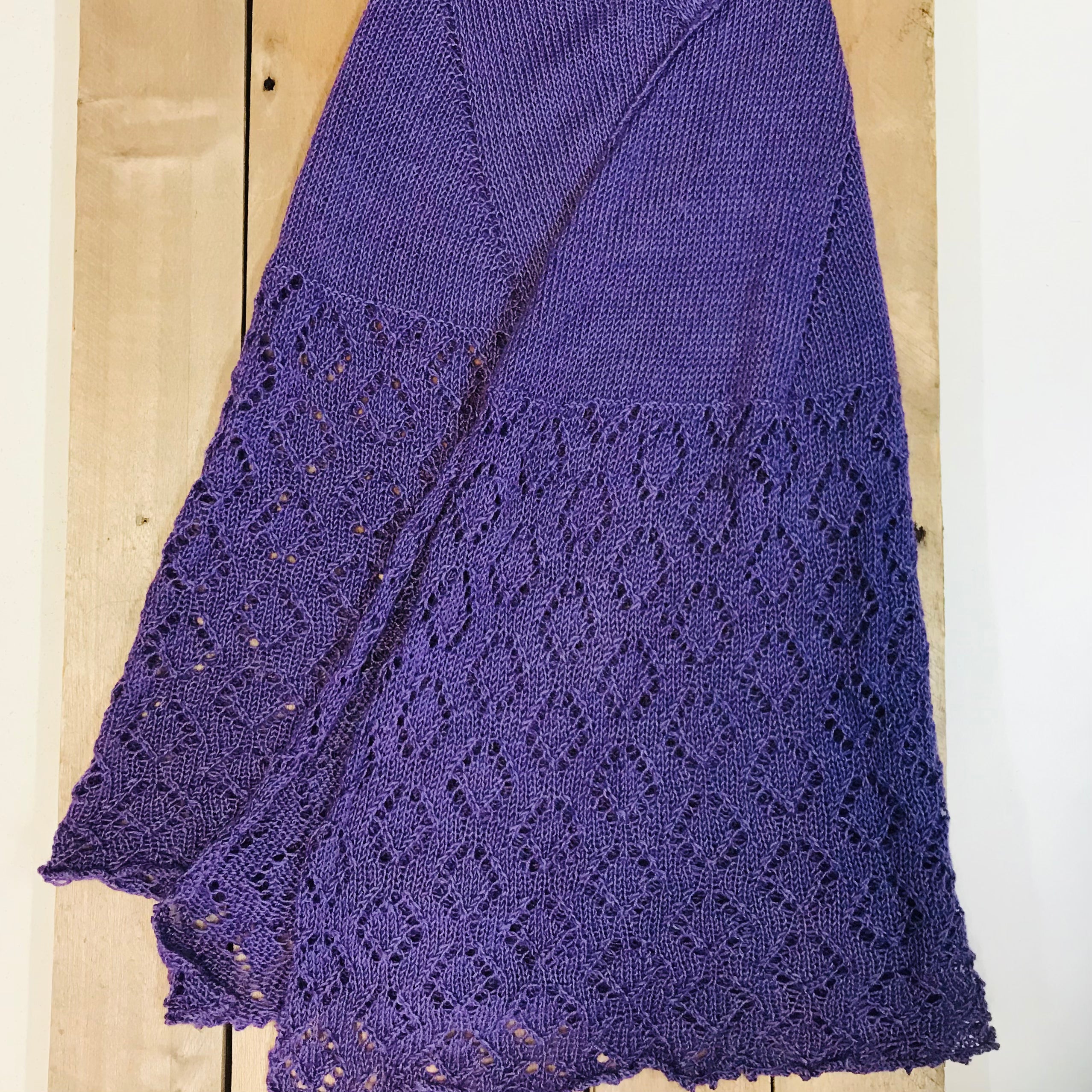 hand-knitted locally - Purple  Crochet Scarf Shawl