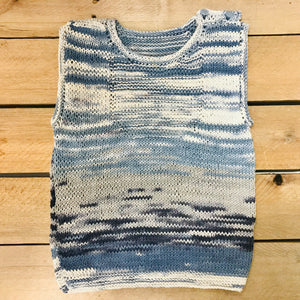 hand-knitted locally - Child Blue Fleck Vest