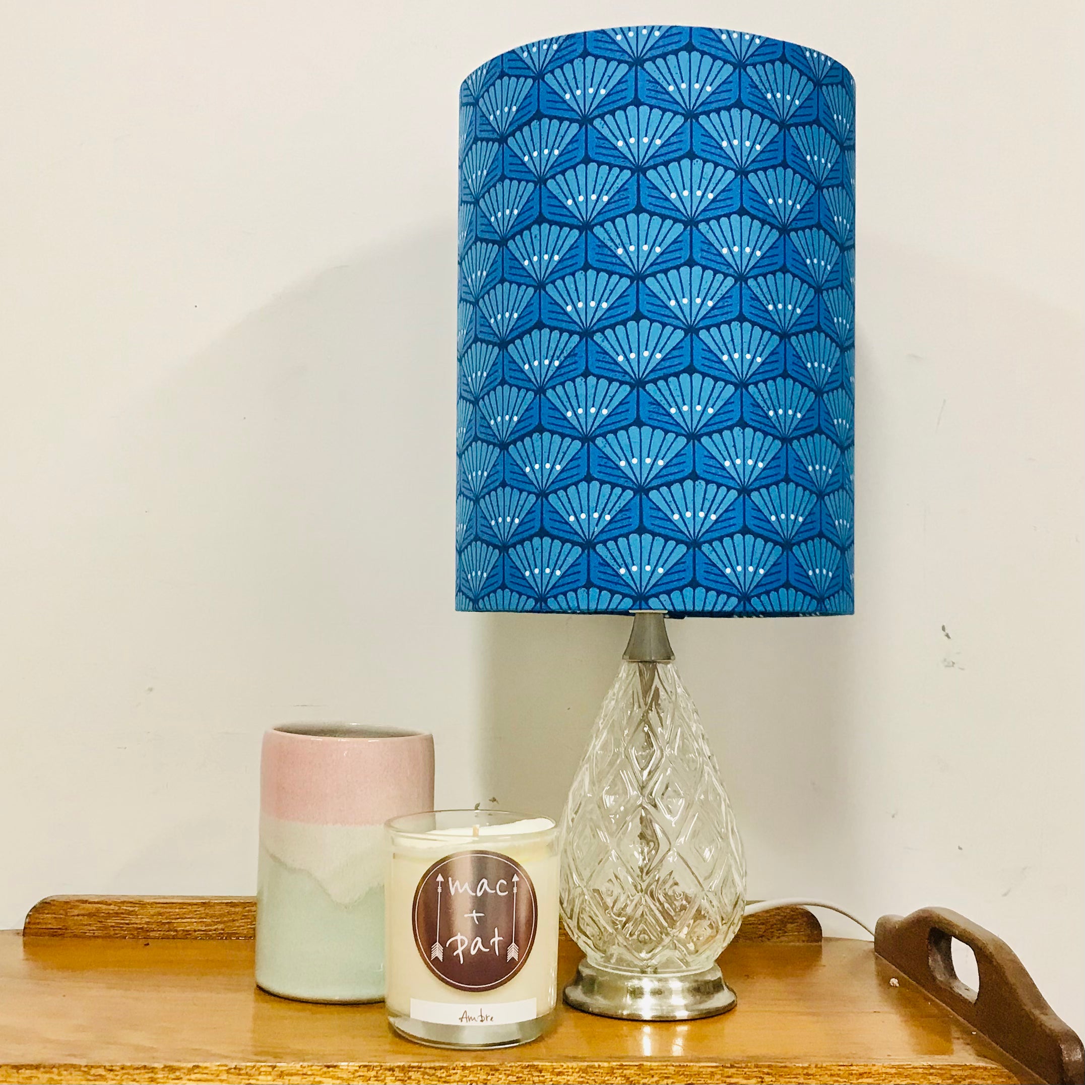 Custom Lamp Shade only - Blue Fans