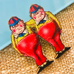 Alice in Wonderland Wood Brooches