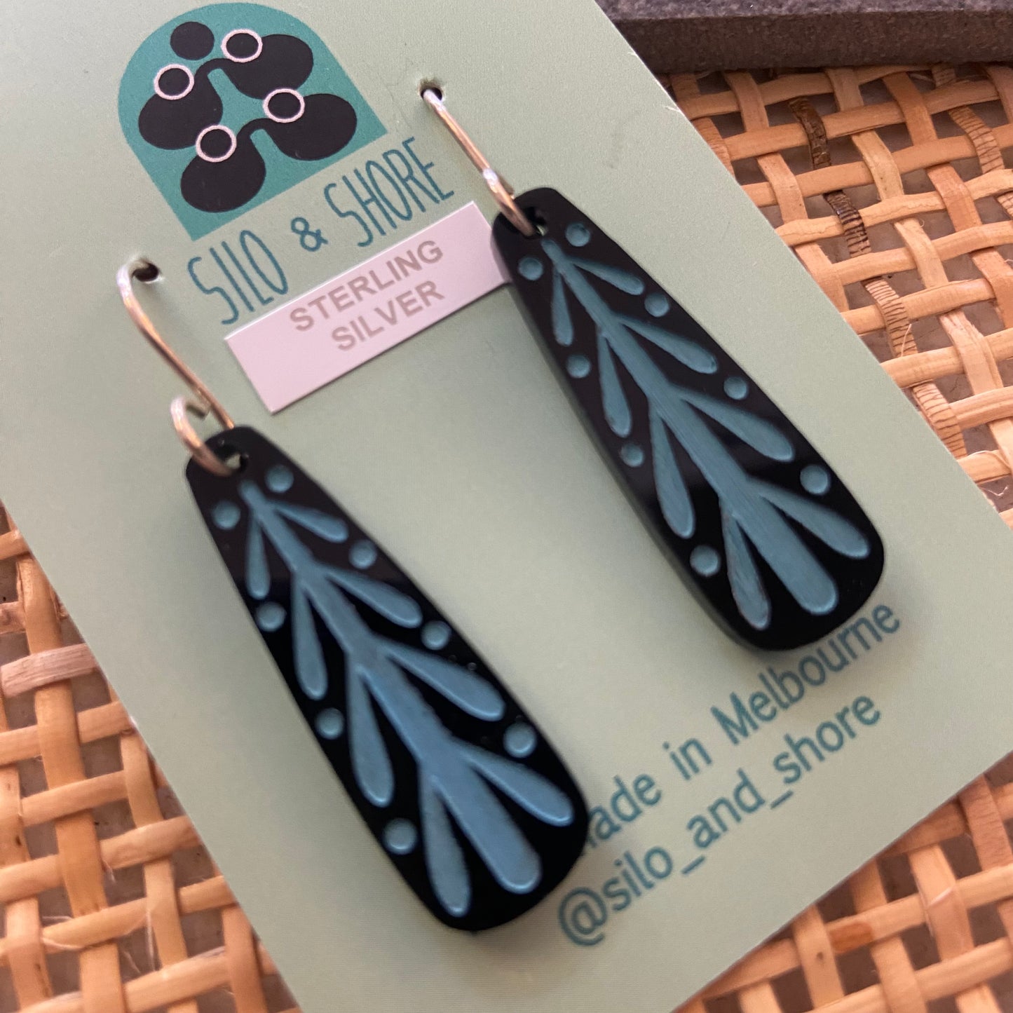 Art Deco Acrylic Earrings - Oblong