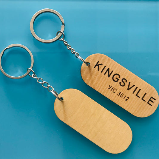 Local Suburbs Laser Cut Timber Keyring