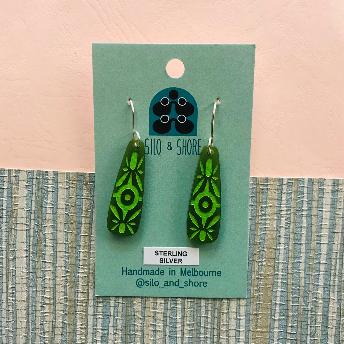 Art Deco Acrylic Earrings - Oblong