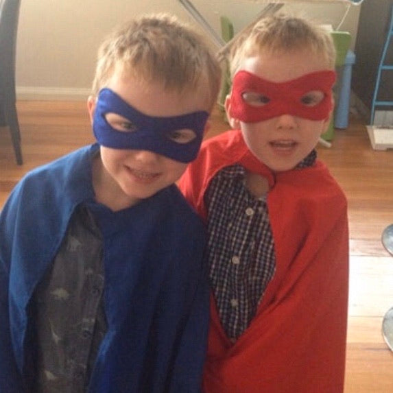 Superhero Dress Up Capes, Masks & Cuffs - RED
