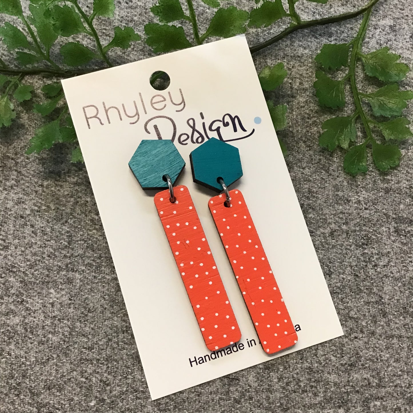 Hand Painted Bamboo Rod Earrings